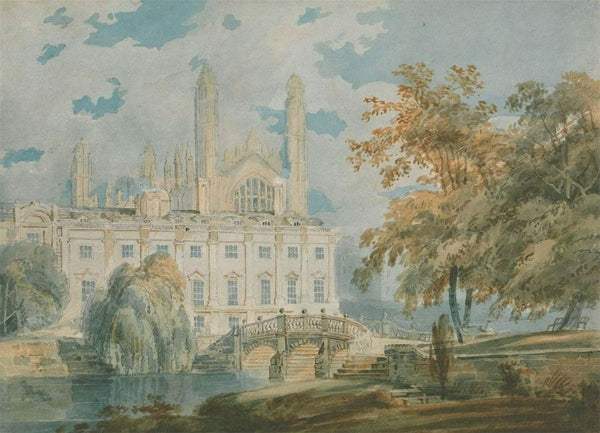 Clare Hall and the West End of King's College Chapel, Cambridge, from the banks of the River Cam, 1793 Painting by Joseph Mallord William Turner