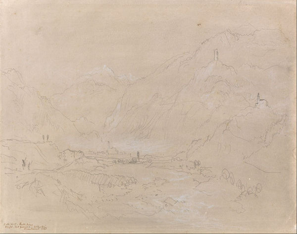 Mountainous Landscape with Town in Valley, c.1840 