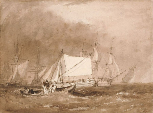 Shipping Scene, with Fishermen, c.1815-20 