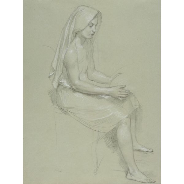 Study of a Seated Veiled Female Figure