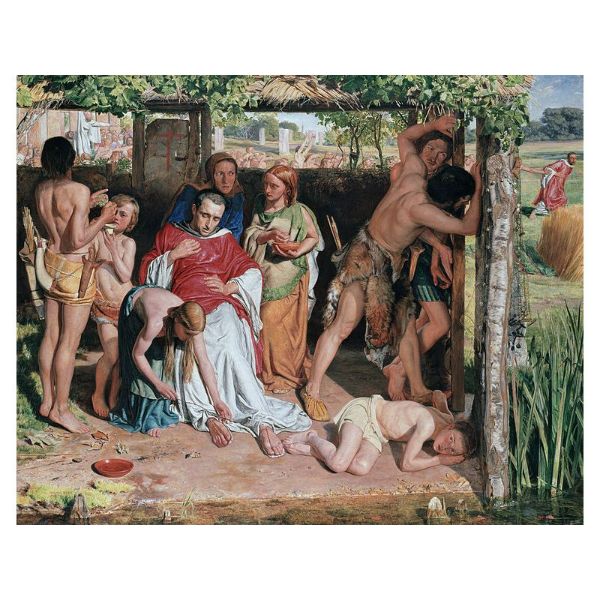 A Converted British Family Sheltering a Christian Missionary from the Persecution of the Druids, 1850