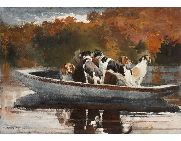 Dogs in a Boat