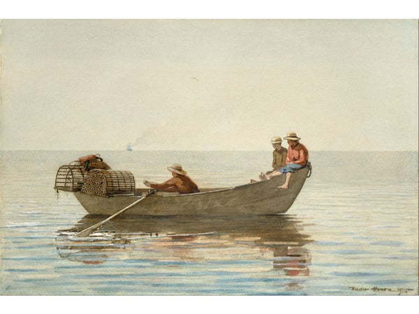 Three Boys in a Dory with Lobster Pots