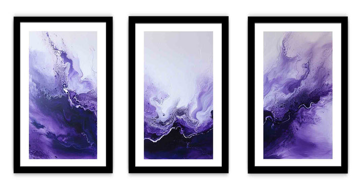 3 Panel  Purple Painting