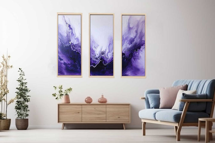 3 Panel  Purple Painting