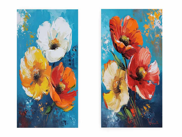 Flower Wall Art Painting 2 peicet Set