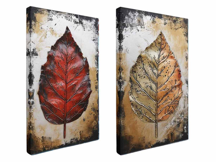 2 Piece Leaf art Painting Set