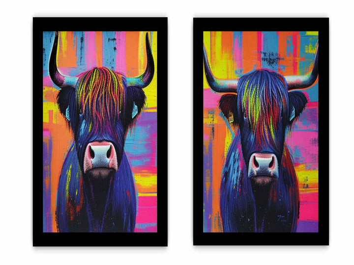 Highland cow Wall Art Set