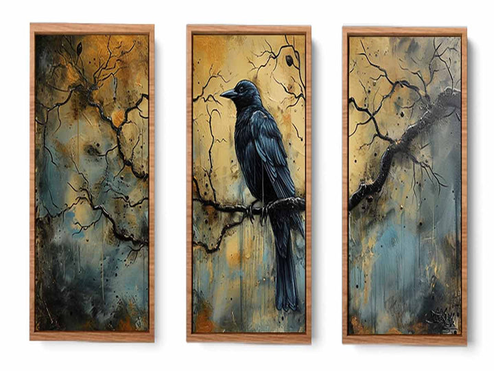 3 Panel Group Art  Bird Painting