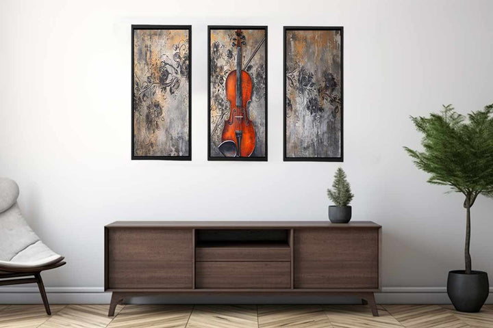 3 Panel Violin Music  Art  Painting