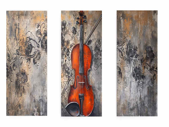 3 Panel Violin Music  Art  Painting