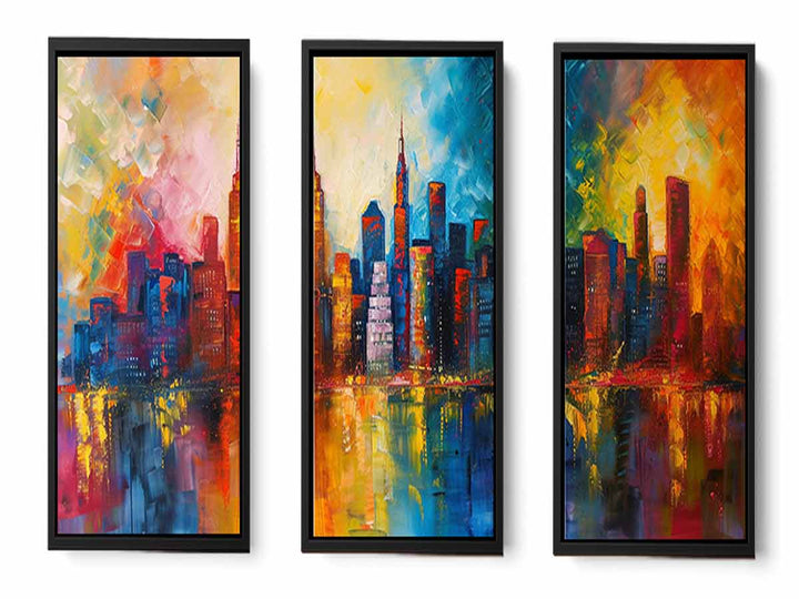 Skyline Painting - 3 Piece Set