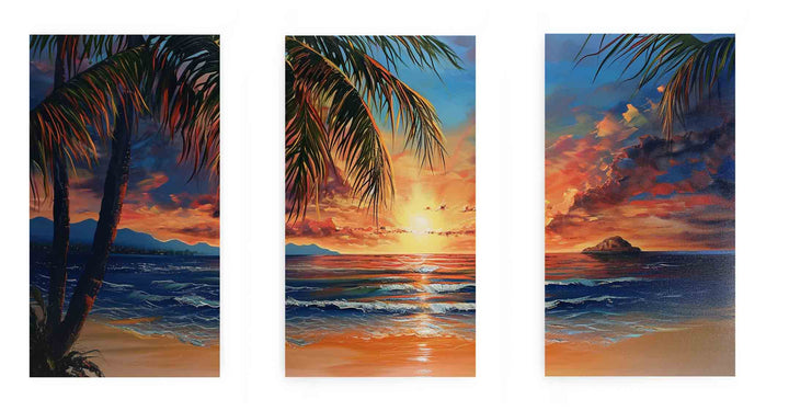 3 Piece Beach Art Painting