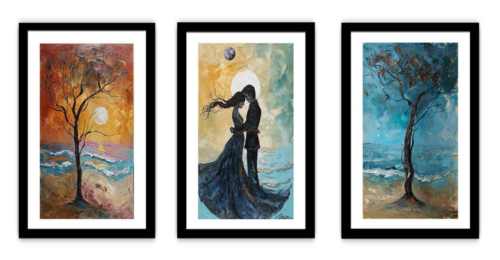 3 Piece Couple on the Beach Painting
