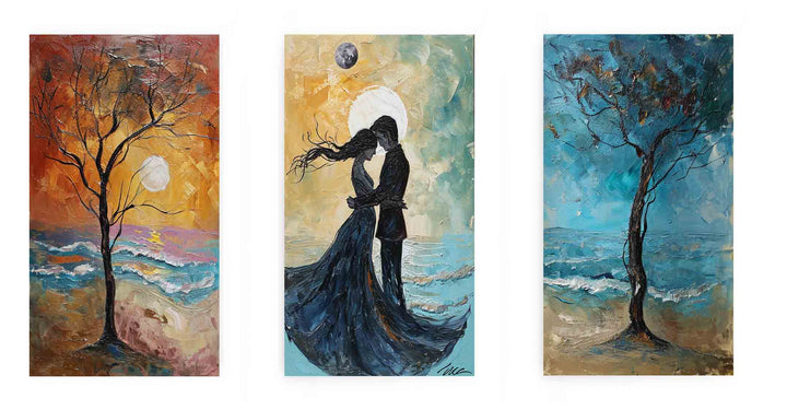 3 Piece Couple on the Beach Painting