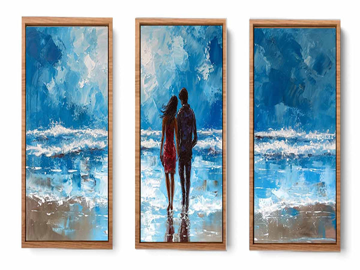 3 Piece Couple  Art  Beach Painting