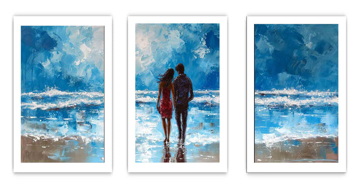 3 Piece Couple  Art  Beach Painting