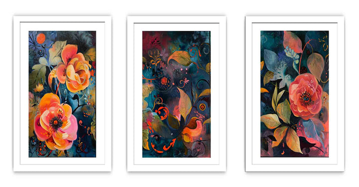 3 Panel Floral Art Painting