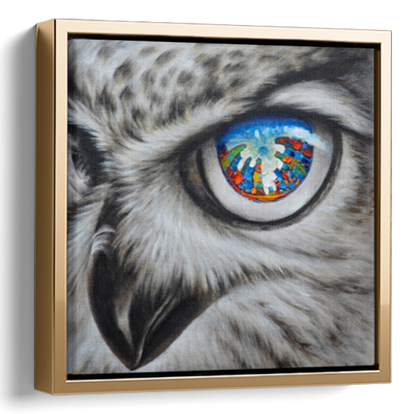 Abstract Owl Canvas Painting 
