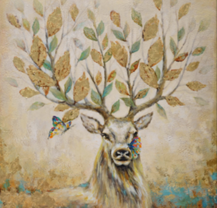 Deer Oil Painting 