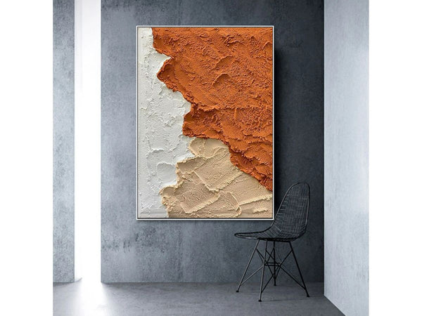 Modern Orange Abstract Art Painting