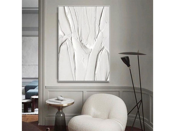 Modern Grey And White Abstract Painting