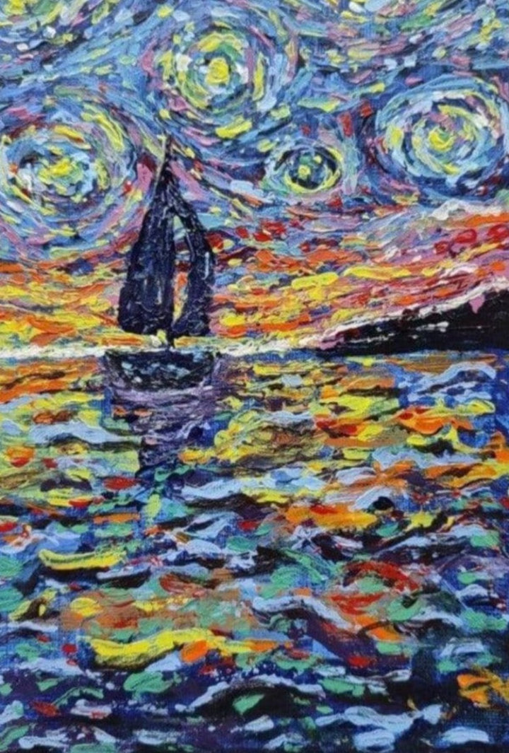 Starry Sea Original Oil Painting 