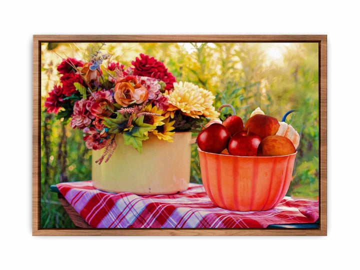 Fruit and  Flowers  in Garden Painting 