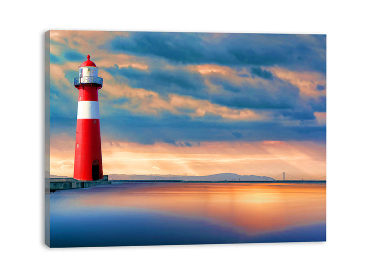 Lighthouse Sunset  Painting 
