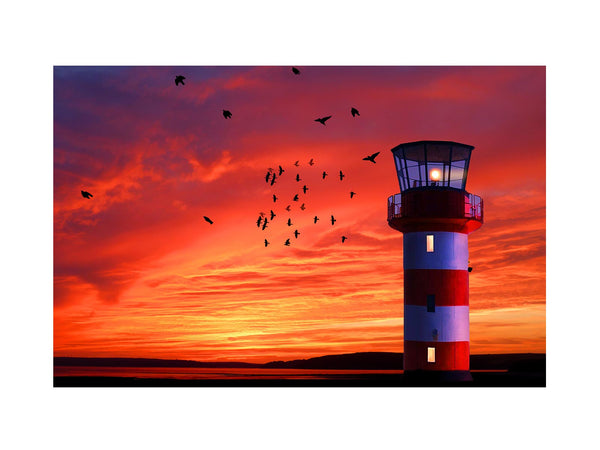 Lighthouse Sunset Painting 2