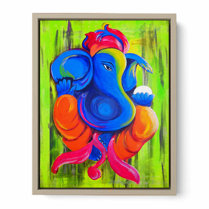 Ganesha Green Painting 