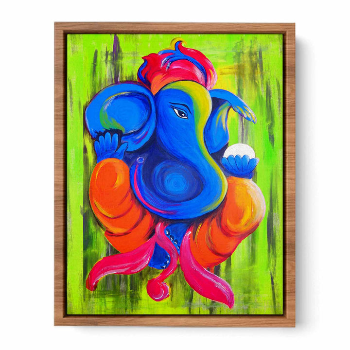 Ganesha Green Painting 