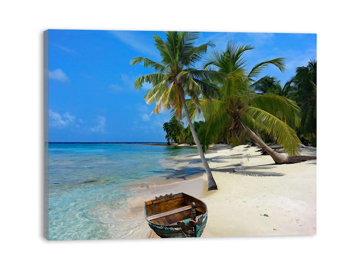 Coconut Trees Ocean Painting 