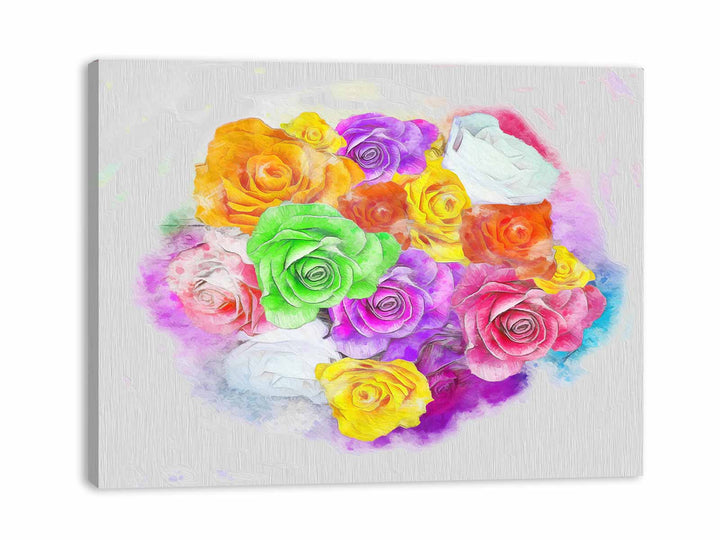 Rainbow  Rose Painting 