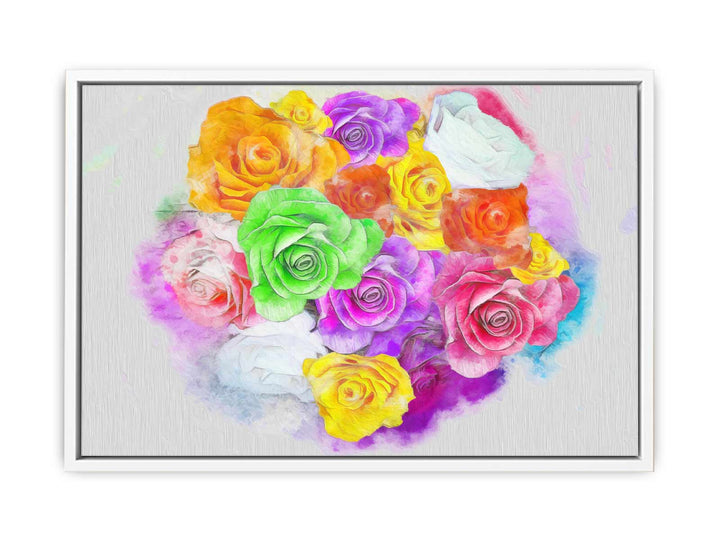 Rainbow  Rose Painting 
