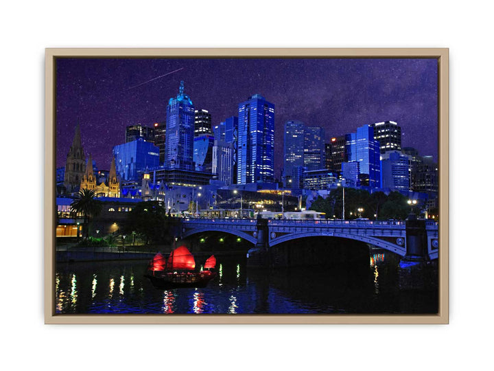 Melbourne Night Veiw  Painting 