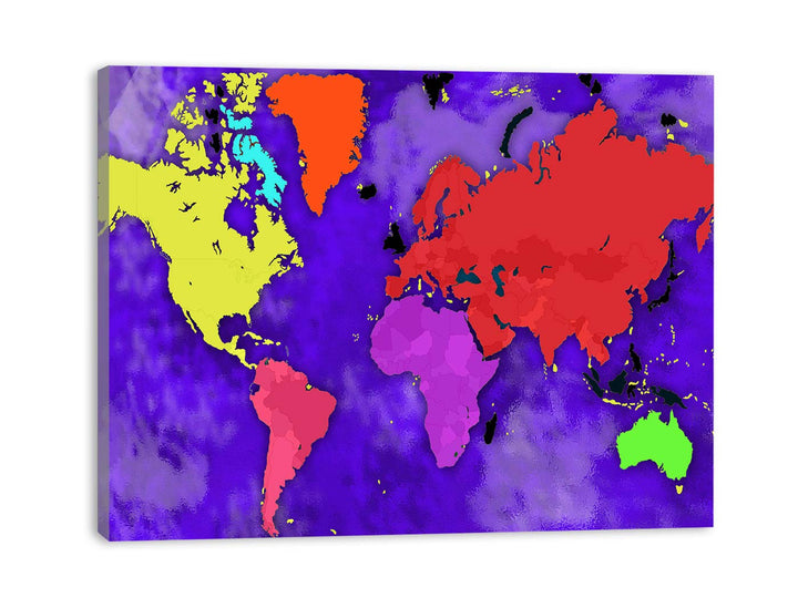 Colorfull World Map Painting 