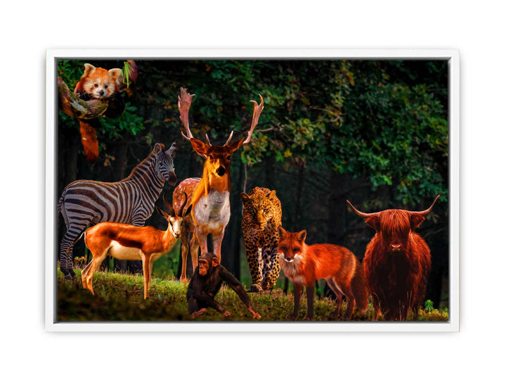 Brown Animal Group Painting 