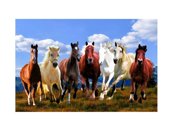 Seven Running Horse Painting