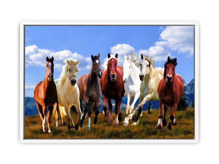 Seven Running Horse Painting 