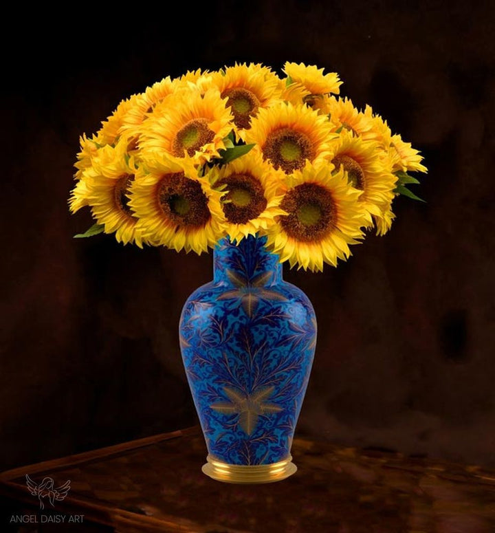 Colorfull Vase Sunflower Painting