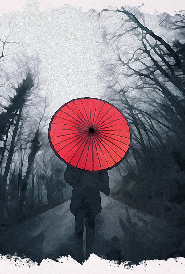 Red Umbrella Painting 