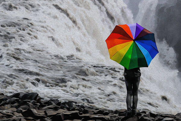 Waterfall Umbrella Painting 