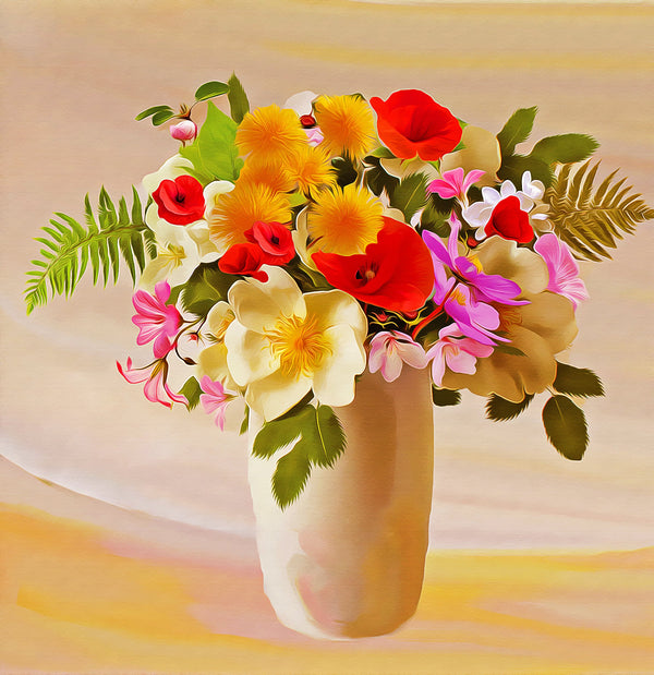 Flower Vase Colorfull Painting