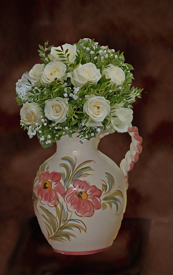 White FLower Bouquet  Painting