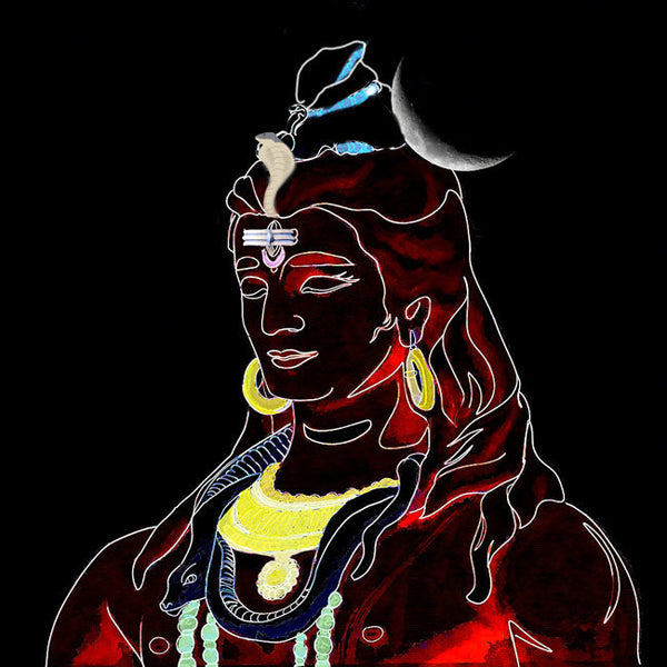 Shiva Glow in Dark Painting