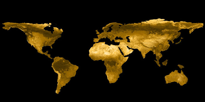 Yellow Worldmap Painting
