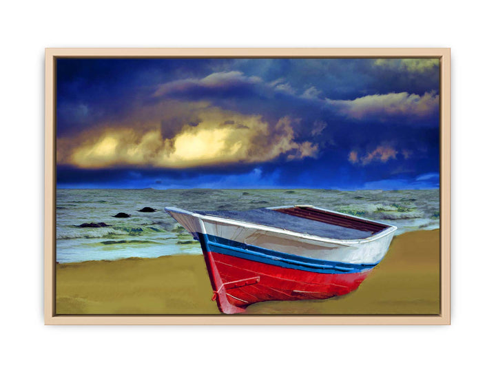 Colorful Boat Beach Painting 