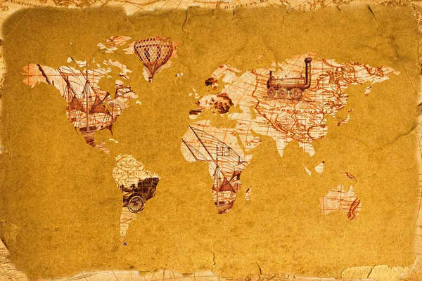 Brown Worldmap Painting