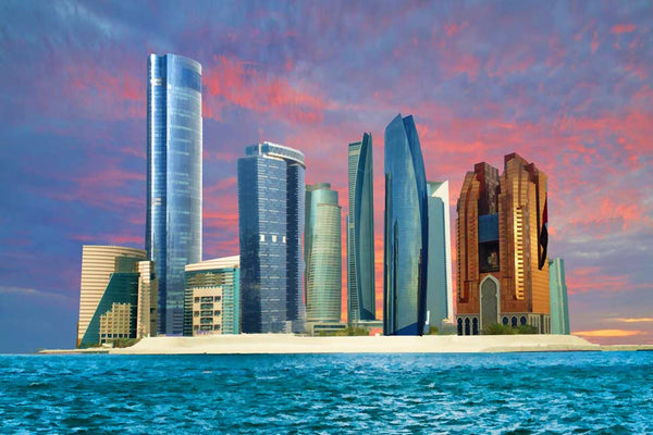 Abu Dhabi Skyline Painting
